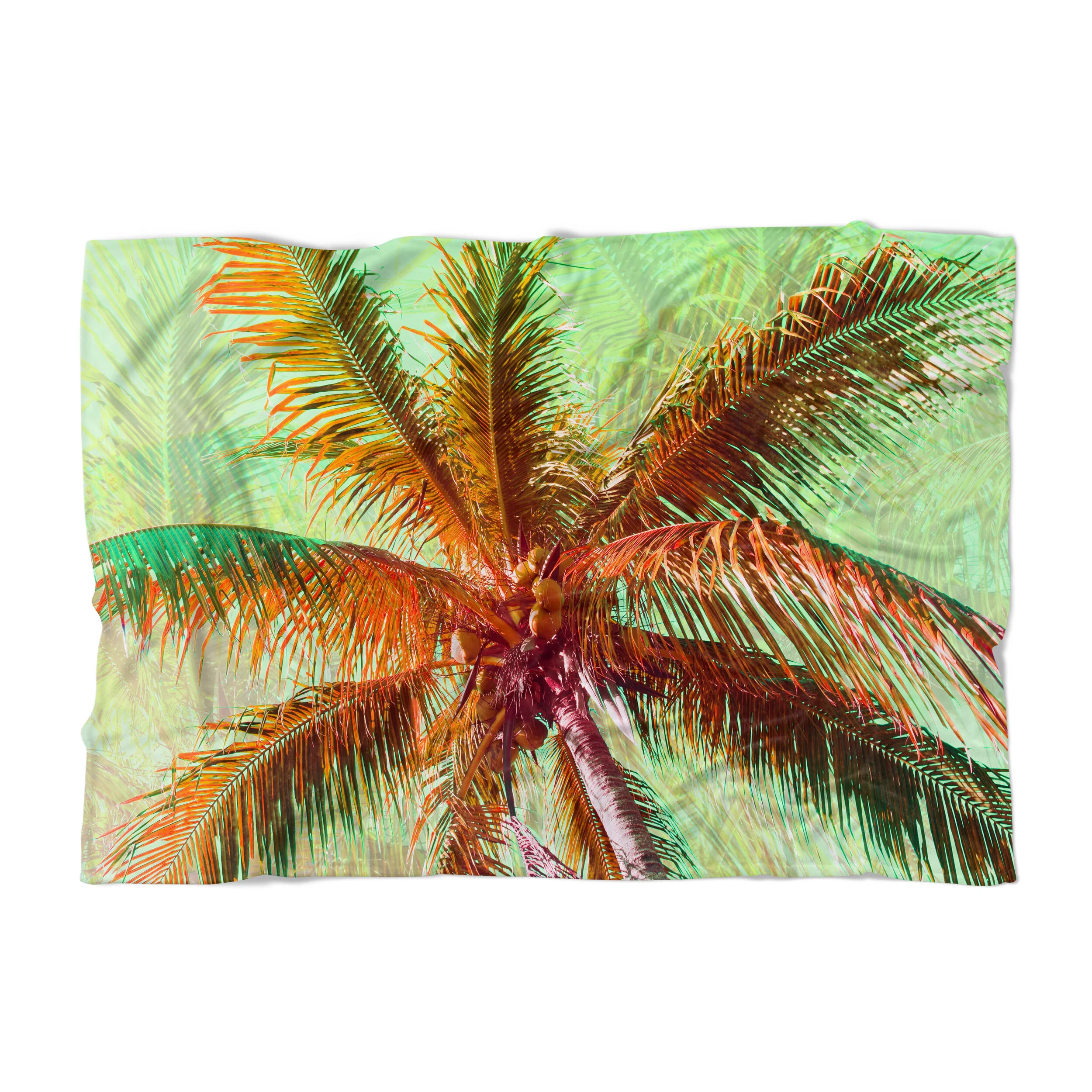 Sunburst Palm Fleece Blanket Beach Surf Decor by Nature City Co